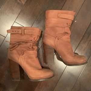 Brown heeled boots